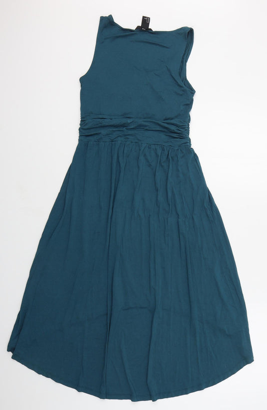 H&M Womens Blue Viscose A-Line Size S Scoop Neck Pullover