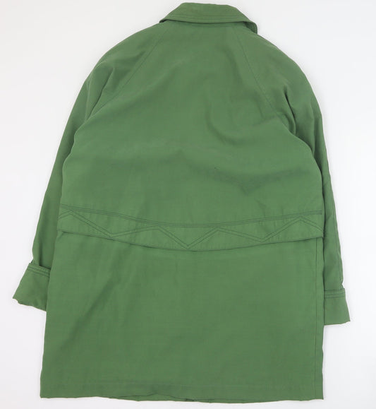Gold by Telemac Womens Green Pea Coat Blazer Size M Zip