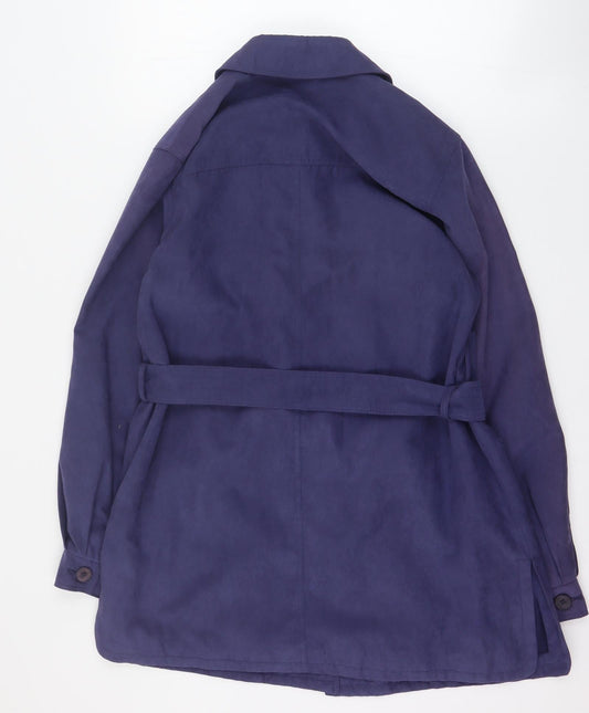 Marks and Spencer Womens Blue Pea Coat Coat Size 10 Button