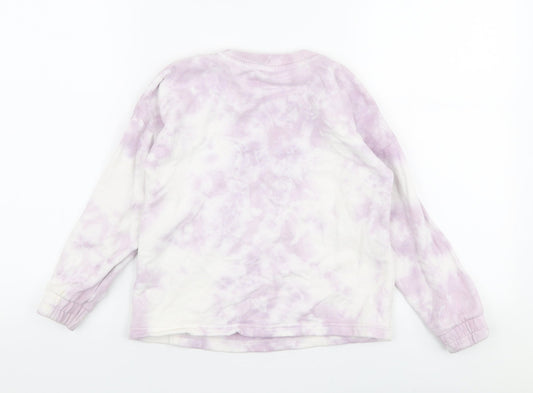 TU Girls Purple Cotton Pullover Sweatshirt Size 7 Years Pullover - Love will save the day