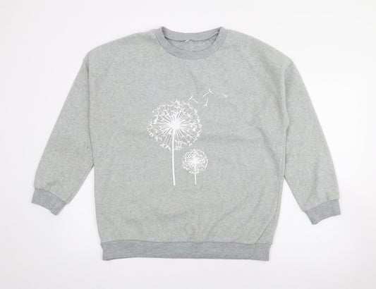 Preworn Womens Grey Polyester Pullover Sweatshirt Size L - Dandelion