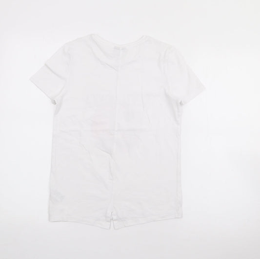 Matalan Girls White Cotton Basic T-Shirt Size 11 Years Crew Neck - Santa Monica