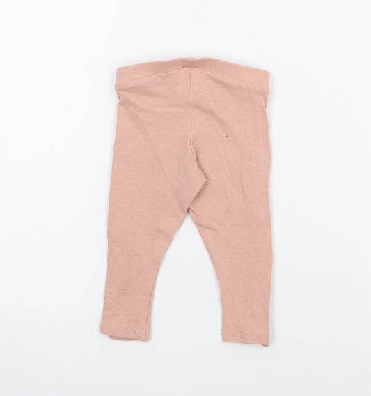 Primark Girls Beige Cotton Pedal Pusher Leggings Size 6-9 Months