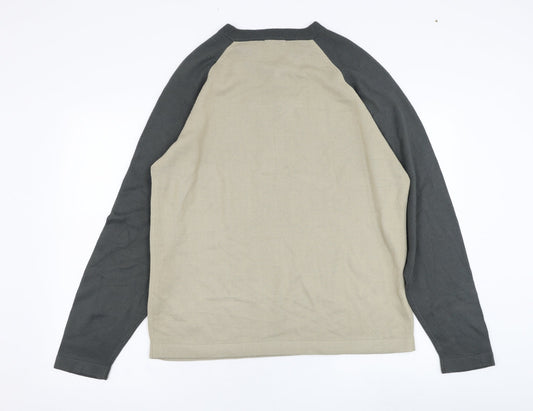 Simon Clark Mens Brown V-Neck Acrylic Pullover Jumper Size L - Y