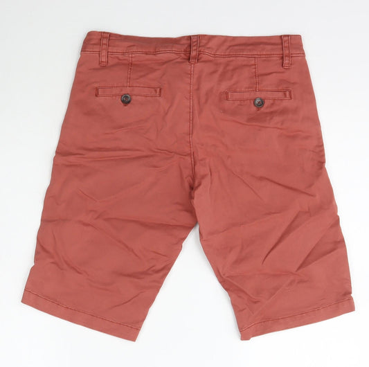 Swell Womens Pink Cotton Boyfriend Shorts Size 6 L12 in Regular Zip