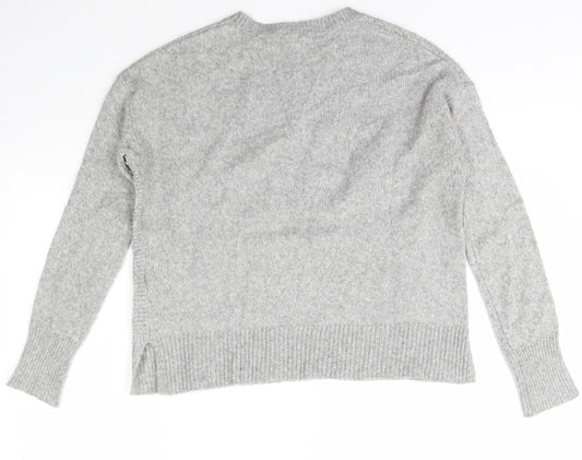 Gap Womens Grey Crew Neck Nylon Pullover Jumper Size S