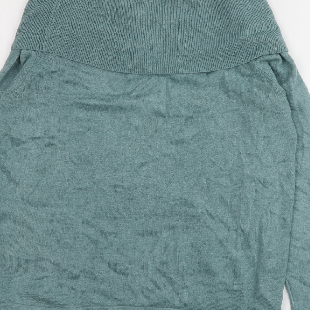 M&S Womens Blue Roll Neck Acrylic Pullover Jumper Size 12