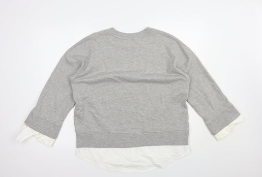 NEXT Womens Grey Cotton Pullover Sweatshirt Size 10 Pullover