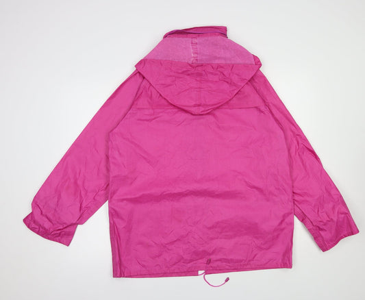 Alpine Trek Womens Pink Rain Coat Jacket Size L Zip