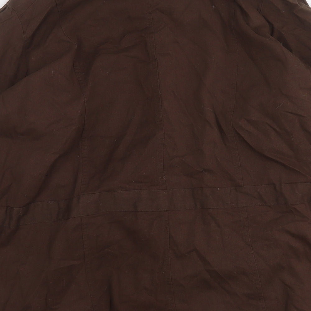Casual Comfort Womens Brown Cotton Shirt Dress Size L Round Neck