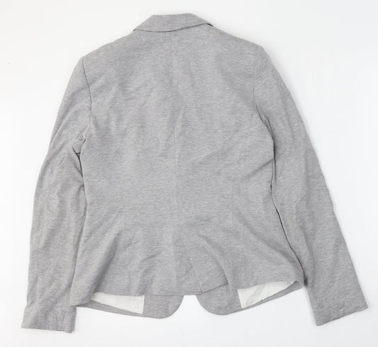 New Look Womens Grey Cotton Jacket Blazer Size L