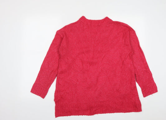 Marks and Spencer Mens Pink Round Neck Acrylic Pullover Jumper Size M
