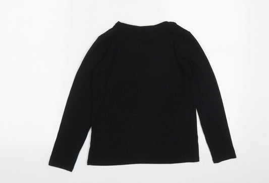 George Girls Black Polyester Basic Casual Size 8-9 Years Round Neck