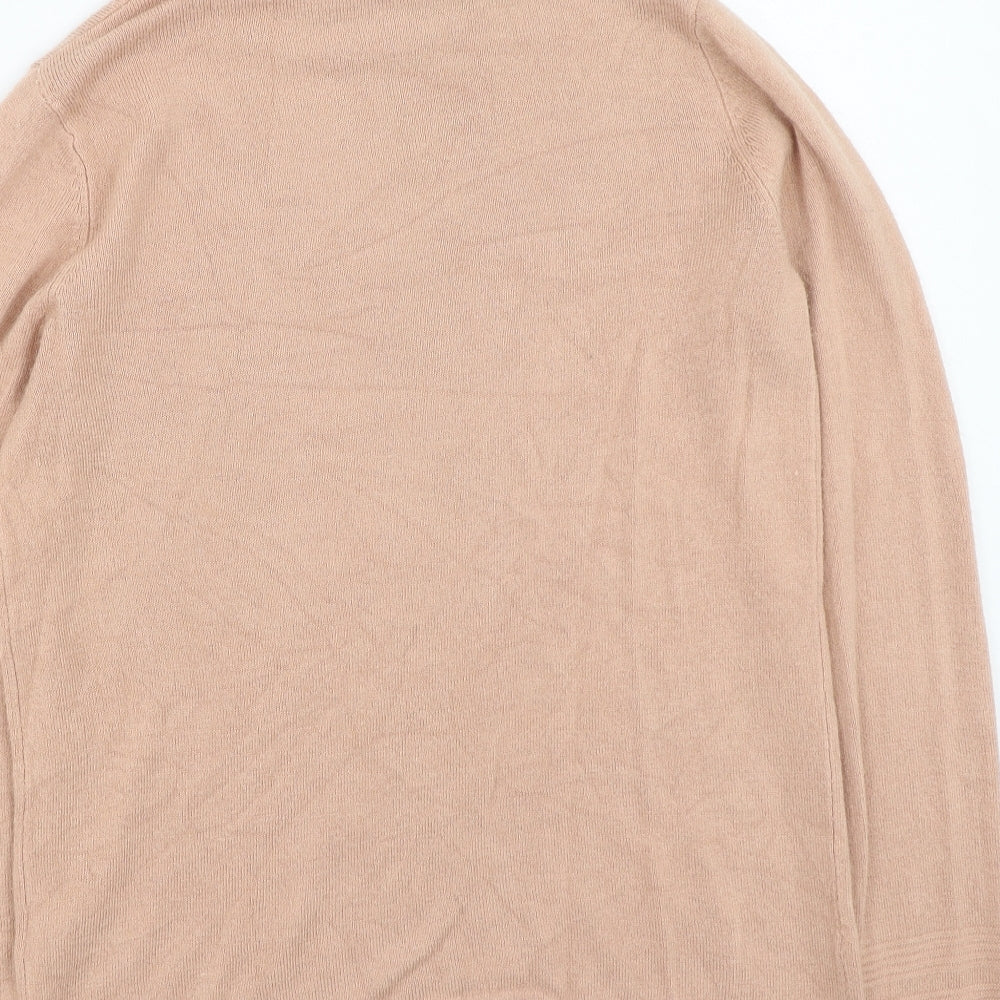 Marks and Spencer Womens Orange Round Neck Acrylic Pullover Jumper Size 8
