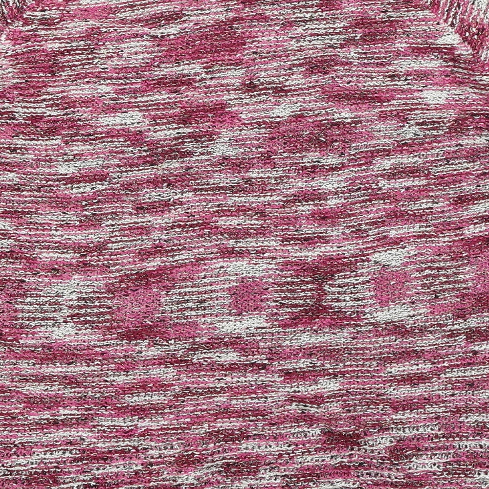 BM Womens Pink Round Neck Acrylic Pullover Jumper Size L