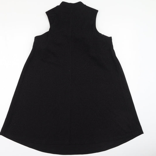 Papaya Womens Black Polyester Fit & Flare Size 10 High Neck
