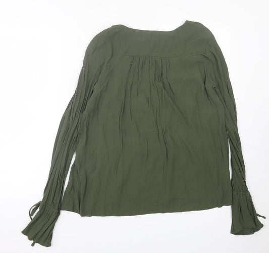 ASOS Womens Green Viscose Basic Blouse Size 12 V-Neck