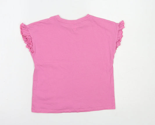 Very Girls Pink Cotton Pullover T-Shirt Size 9 Years Crew Neck Pullover