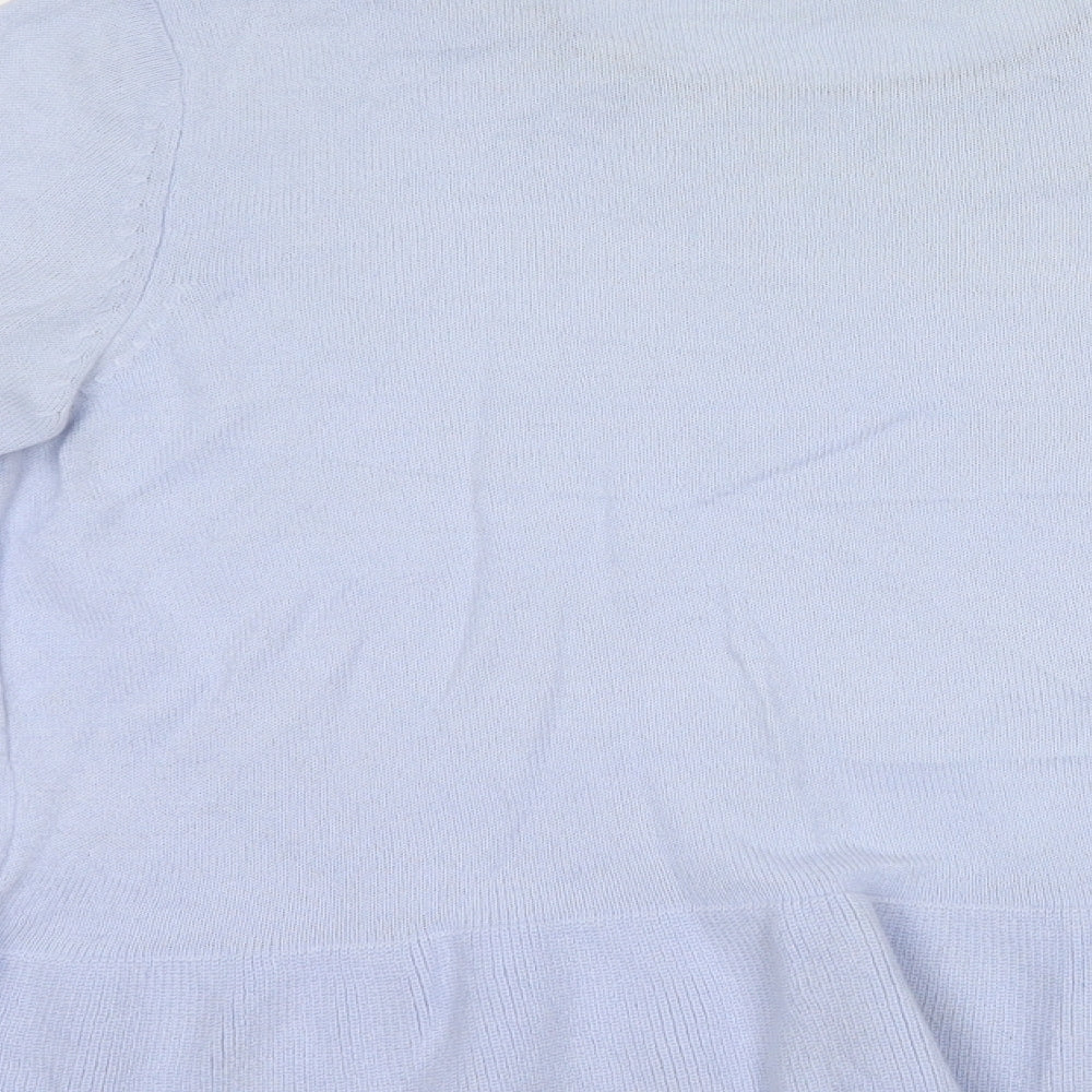 Marks and Spencer Womens Blue Crew Neck Acrylic Pullover Jumper Size 12