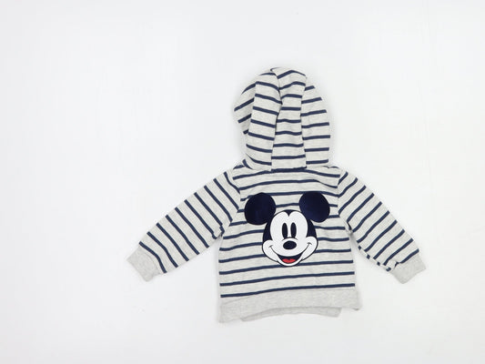 Primark Baby Grey Striped Cotton Pullover Jumper Size 3-6 Months Pullover - Mickey Mouse