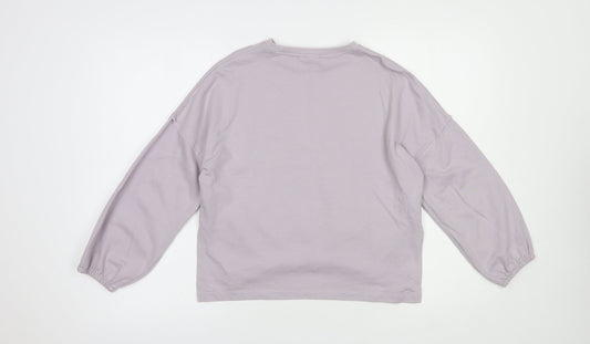 NEXT Girls Purple Cotton Pullover Sweatshirt Size 10 Years Pullover - Love