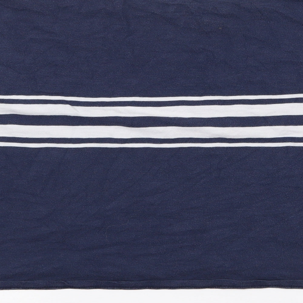 Hollister Womens Blue Crew Neck Striped Polyester Pullover Jumper Size L