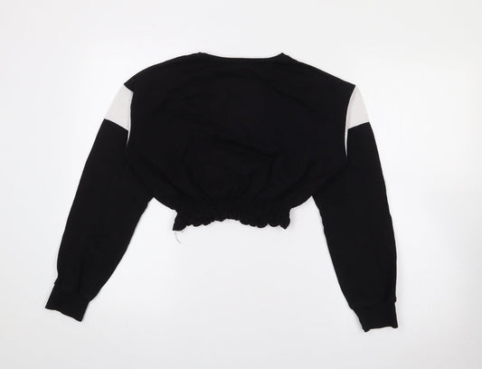 Select Womens Black Cotton Pullover Sweatshirt Size S