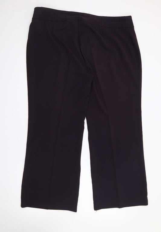 Marks and Spencer Womens Purple Polyester Trousers Size 20 L28 in Regular