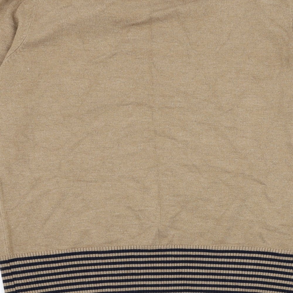 CC Womens Brown Round Neck Viscose Pullover Jumper Size M