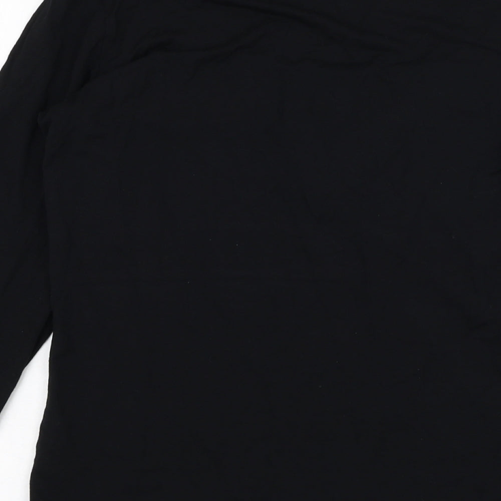 Marks and Spencer Womens Black Round Neck Viscose Cape Jumper Size 12