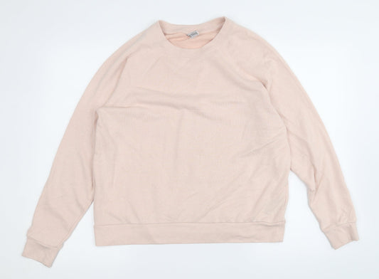 Preworn Womens Pink Polyester Pullover Sweatshirt Size L