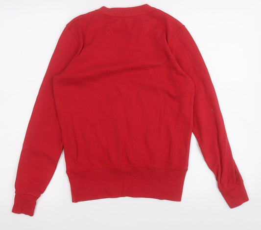 George Womens Red Cotton Pullover Hoodie Size 8