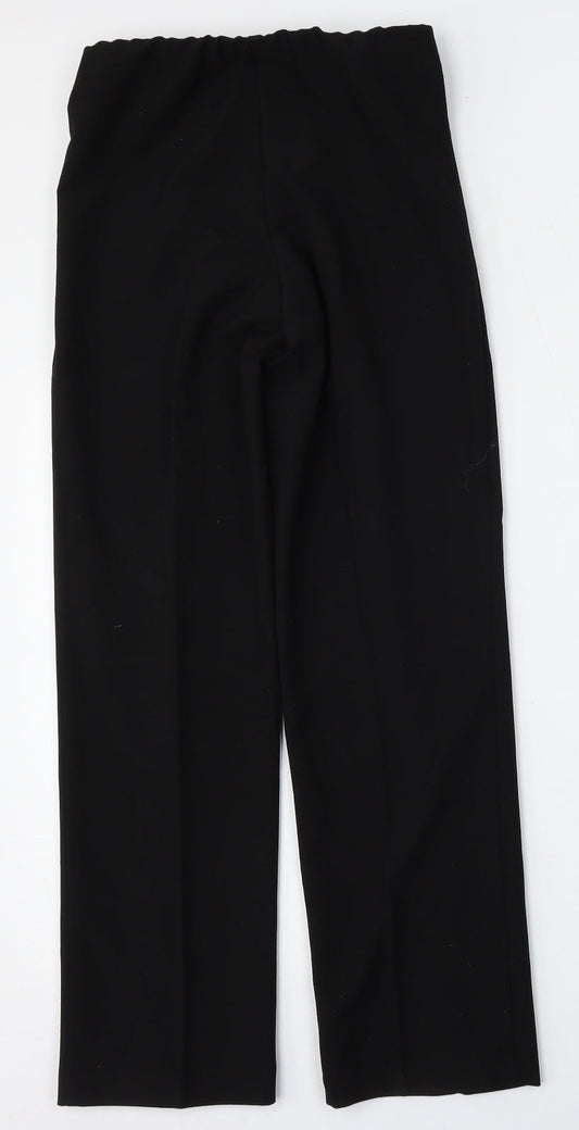 Classic Womens Black Polyester Trousers Size 8 L28 in Regular