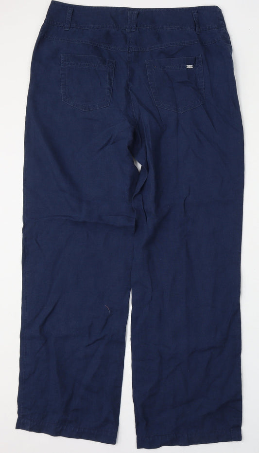Preworn Womens Blue Polyester Trousers Size 36 L31 in Regular