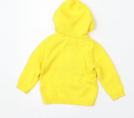 Cat stop Boys Yellow Polyester Pullover Jumper Size 9-12 Months