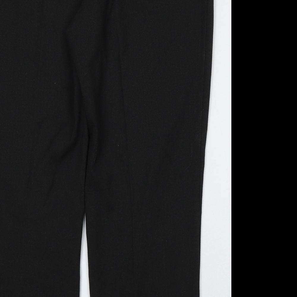 Marks and Spencer Womens Black Polyester Trousers Size 44 L28 in Regular Button
