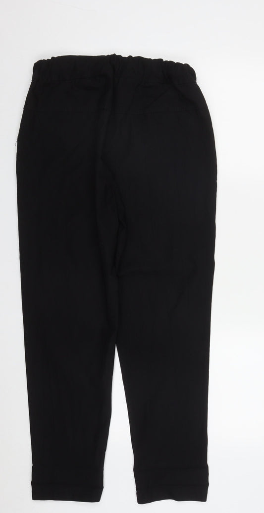 Preworn Womens Black Viscose Trousers Size 3XL L27 in Regular Drawstring
