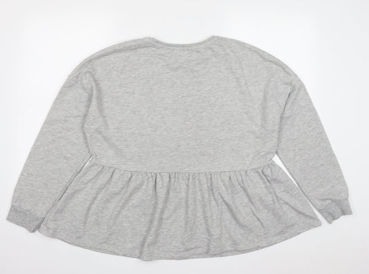 Matalan Womens Grey Cotton Pullover Sweatshirt Size L