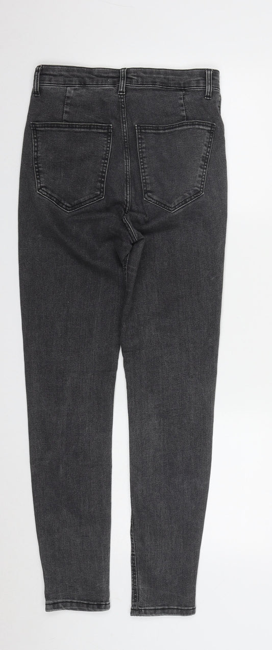 Zara Womens Black Polyester Straight Jeans Size 8 L29 in Regular Zip
