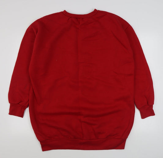 Be Jealous Womens Red Cotton Pullover Sweatshirt Size L Pullover