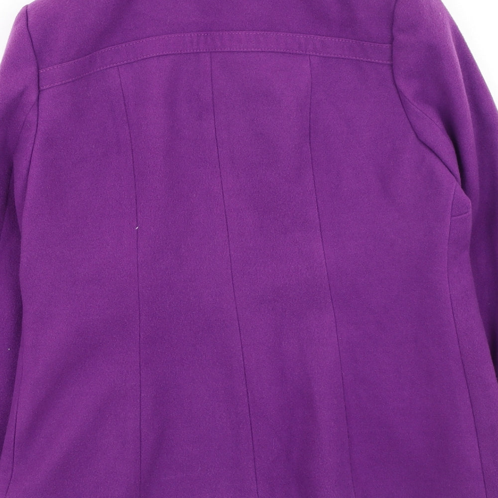 Preworn Womens Purple Pea Coat Coat Size 12