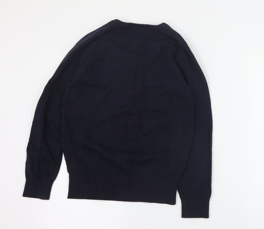 Trutex Boys Blue V-Neck Cotton Pullover Jumper Size 2XS Pullover