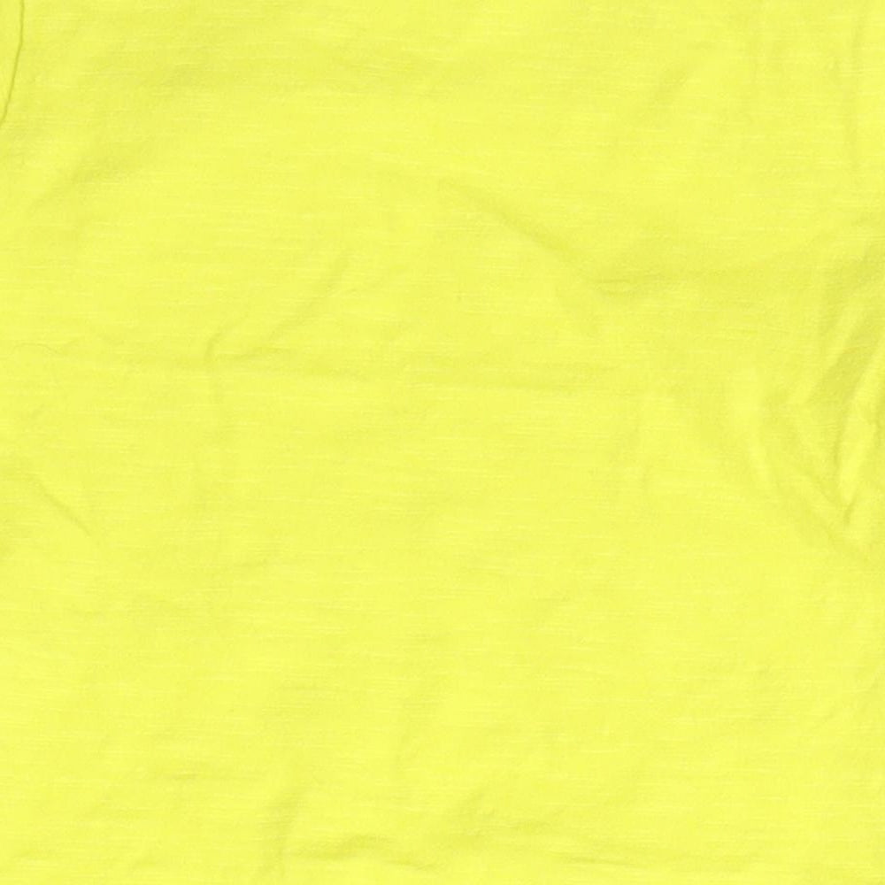 Marks and Spencer Boys Yellow Cotton Basic T-Shirt Size 6-9 Months Crew Neck Snap