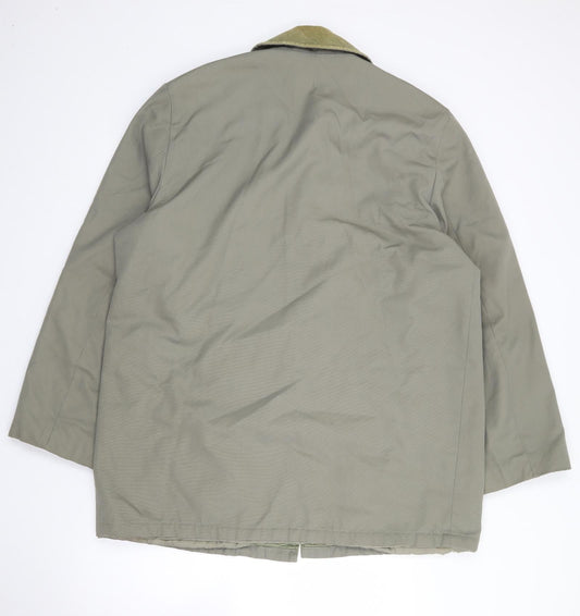 Greenwoods Mens Green Jacket Coat Size L Zip