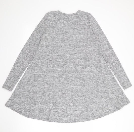 Glamorous Womens Grey Polyester Jumper Dress Size 8 Crew Neck