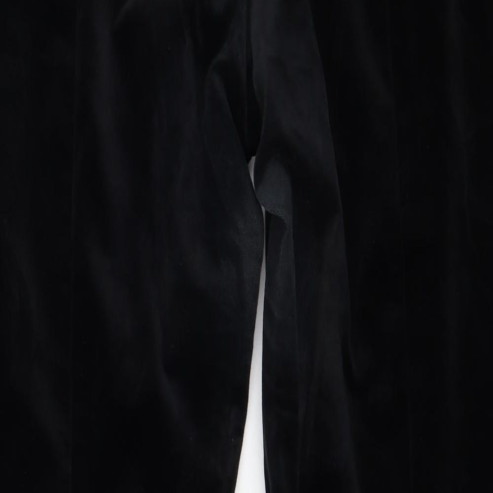 NEXT Womens Black Cotton Trousers Size 14 L29 in Regular Zip