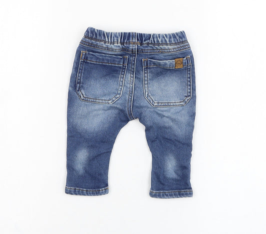 NEXT Boys Blue Cotton Snow Pants Jeans Size 3-6 Months Pullover