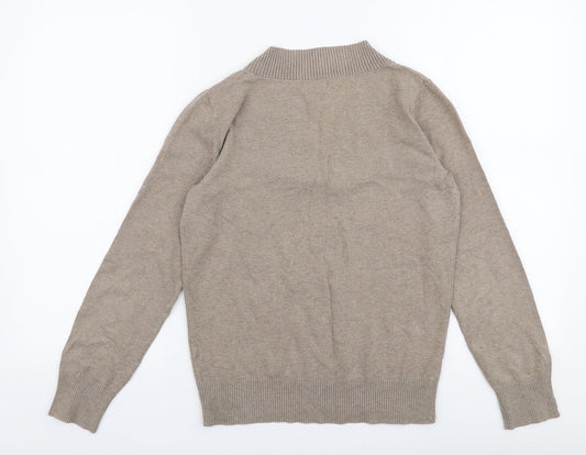 Gap Womens Beige V-Neck Polyester Pullover Jumper Size S