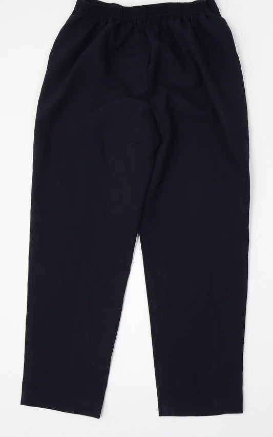 Wilkies Womens Blue Polyester Trousers Size 14 L28 in Regular