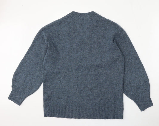 TU Mens Blue V-Neck Acrylic Pullover Jumper Size M